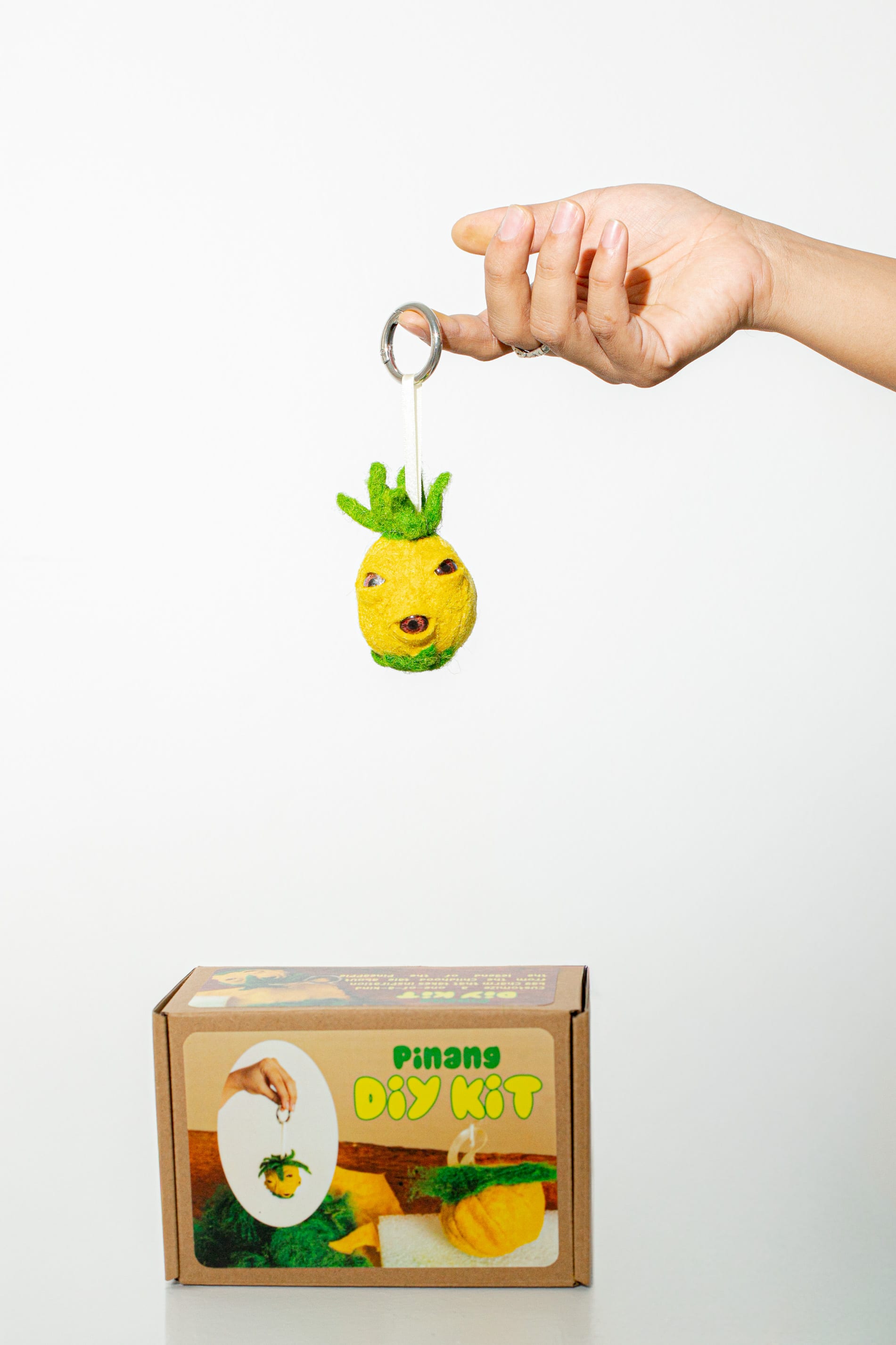 Object-based artist Razel Mari's DIY charm-making kit, the "Pinang," was conceived as an introduction to Hiblafelt's tactile process of needle felting.